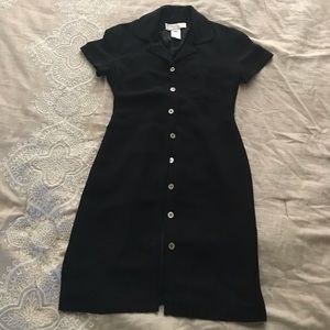 Midi black button down dress